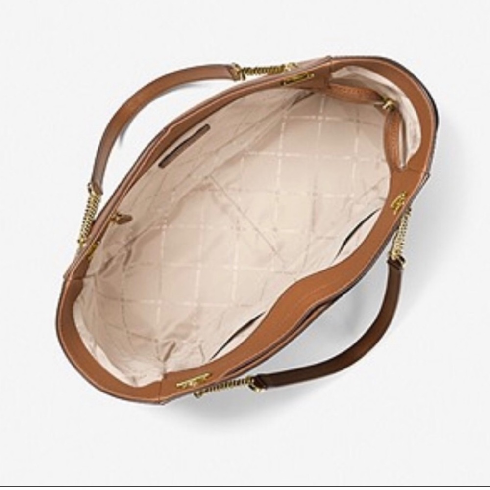 Michael Kors Jet Set Large Saffiano Tan Leather Shoulder Bag - Picture 3 of 8